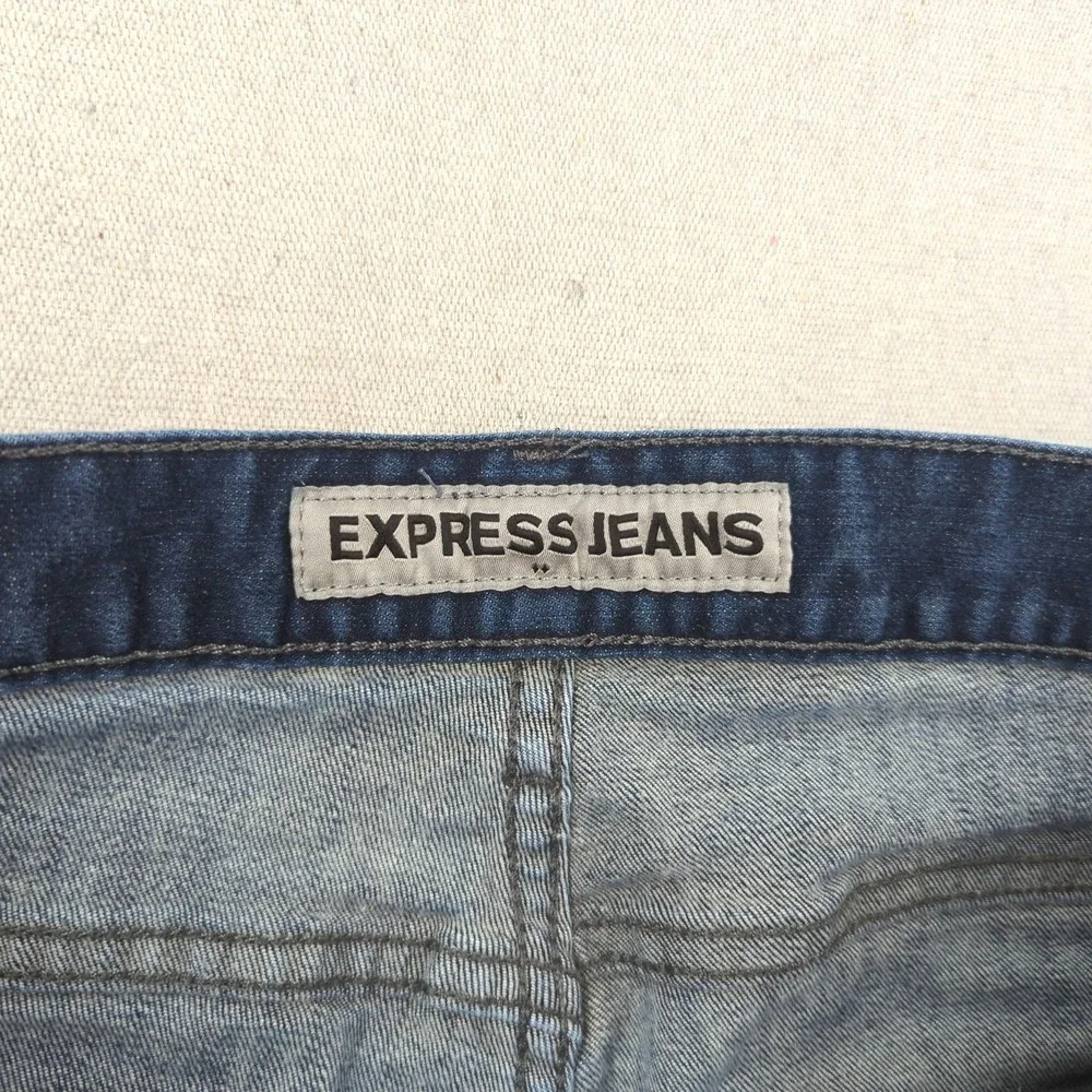 Express‎ Jeans Mens 33x30 Blue Kingston Classic Straight Dark Wash Stretch